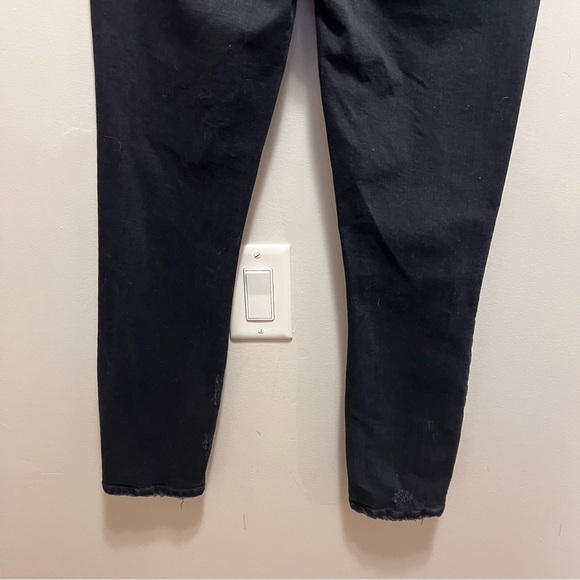 Agolde Sophie Dark Wash High Waisted Black Blue Denim Distressed Skinny Jeans 26 - Picture 10 of 14